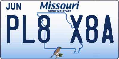 MO license plate PL8X8A