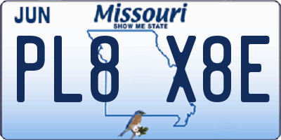 MO license plate PL8X8E