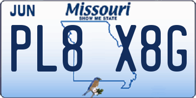 MO license plate PL8X8G