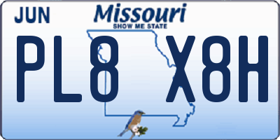 MO license plate PL8X8H
