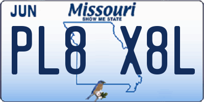 MO license plate PL8X8L