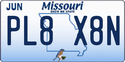 MO license plate PL8X8N