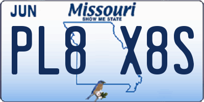 MO license plate PL8X8S