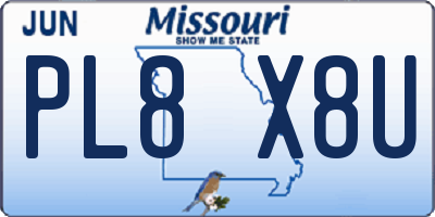 MO license plate PL8X8U