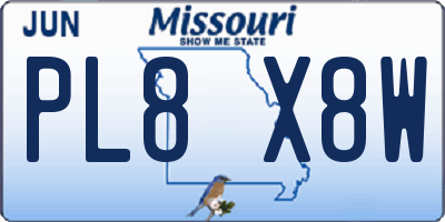 MO license plate PL8X8W