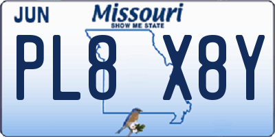 MO license plate PL8X8Y
