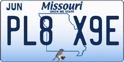 MO license plate PL8X9E
