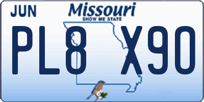 MO license plate PL8X9O