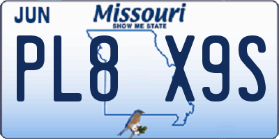 MO license plate PL8X9S