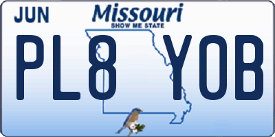 MO license plate PL8Y0B
