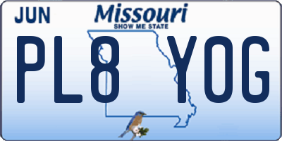 MO license plate PL8Y0G
