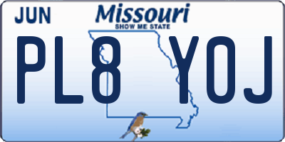 MO license plate PL8Y0J