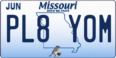 MO license plate PL8Y0M