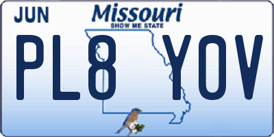 MO license plate PL8Y0V