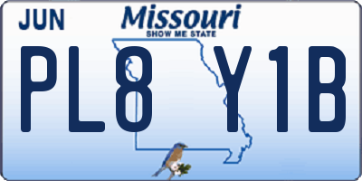 MO license plate PL8Y1B