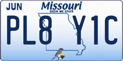 MO license plate PL8Y1C