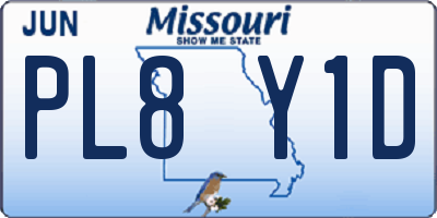 MO license plate PL8Y1D
