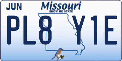 MO license plate PL8Y1E