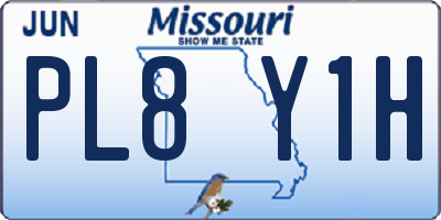 MO license plate PL8Y1H