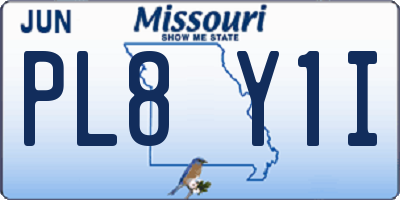 MO license plate PL8Y1I