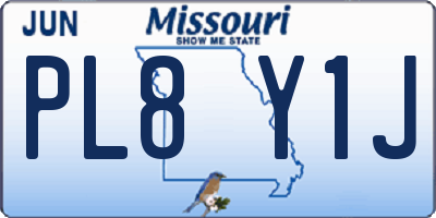 MO license plate PL8Y1J