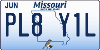 MO license plate PL8Y1L