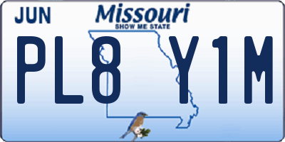 MO license plate PL8Y1M