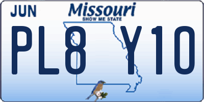 MO license plate PL8Y1O