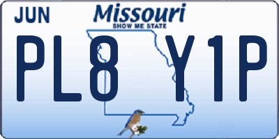 MO license plate PL8Y1P
