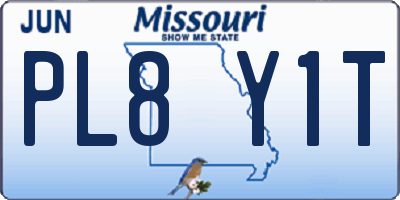 MO license plate PL8Y1T