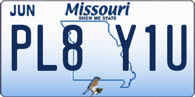 MO license plate PL8Y1U