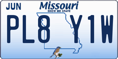 MO license plate PL8Y1W