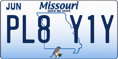 MO license plate PL8Y1Y