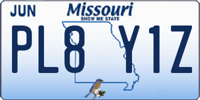 MO license plate PL8Y1Z