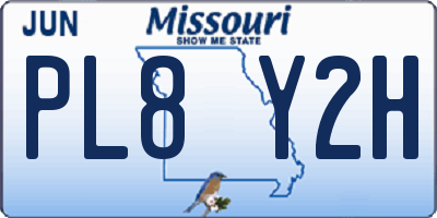 MO license plate PL8Y2H