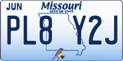 MO license plate PL8Y2J