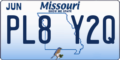 MO license plate PL8Y2Q