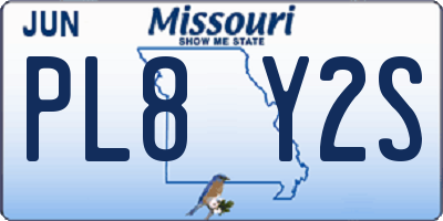 MO license plate PL8Y2S