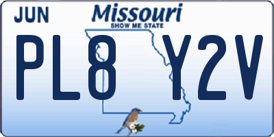 MO license plate PL8Y2V