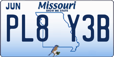 MO license plate PL8Y3B