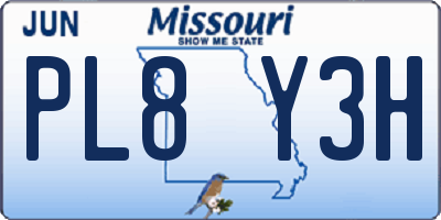 MO license plate PL8Y3H