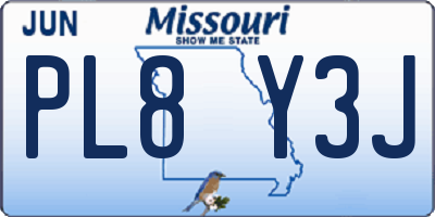 MO license plate PL8Y3J