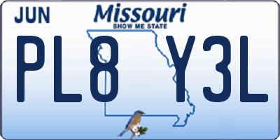MO license plate PL8Y3L