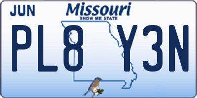 MO license plate PL8Y3N
