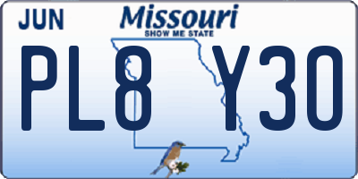 MO license plate PL8Y3O