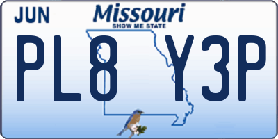 MO license plate PL8Y3P
