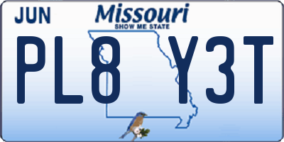 MO license plate PL8Y3T