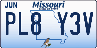 MO license plate PL8Y3V