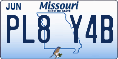 MO license plate PL8Y4B