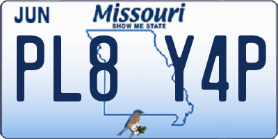 MO license plate PL8Y4P